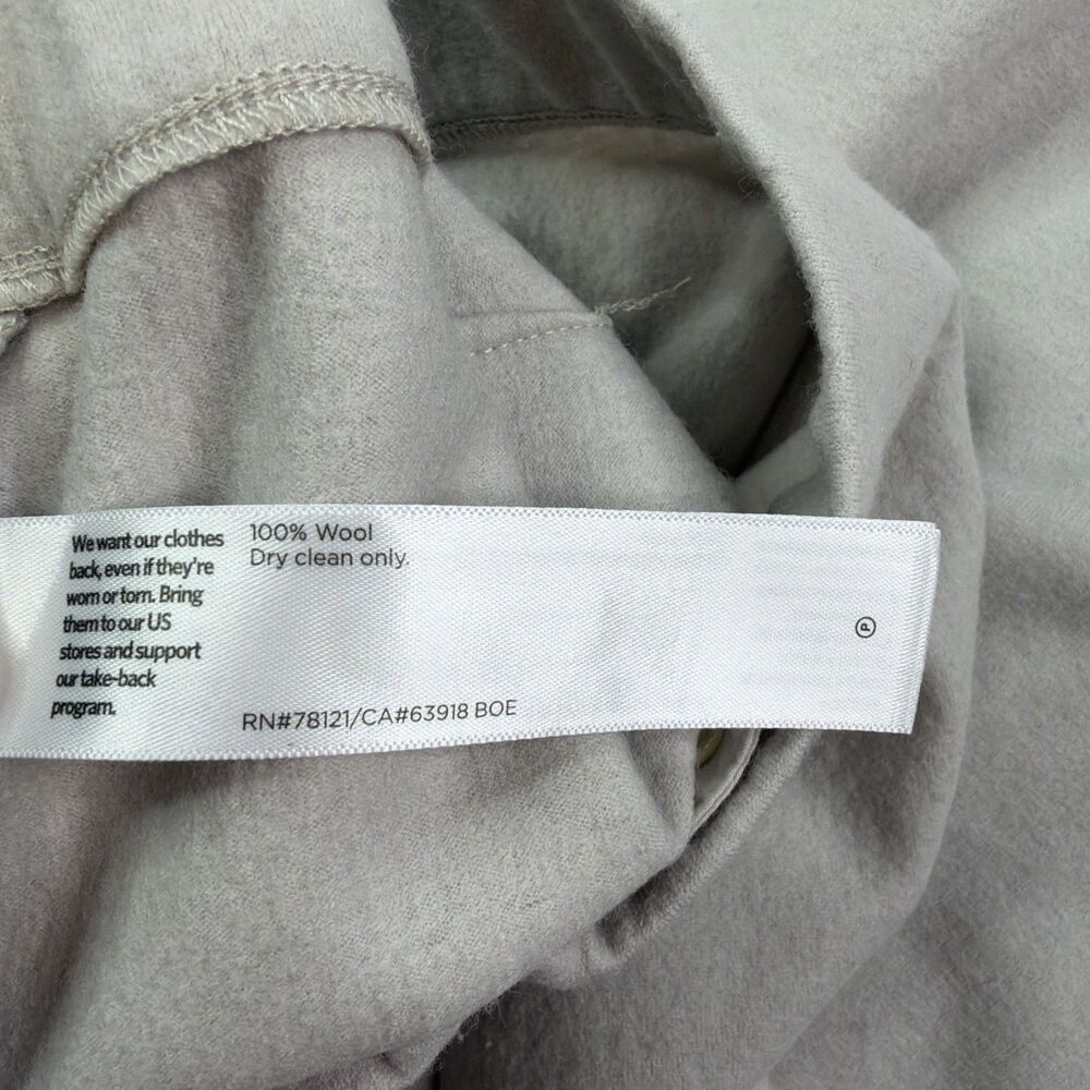 Eileen Fisher Wool Wide Leg Pants Large Ivory Elastic Waist Capsule Minimalist - Picture 14 of 16